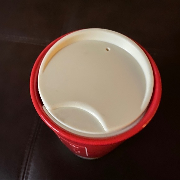 Starbucks Red JOY-FULL Joyful Ceramic Siren Travel Mug Tumbler + Lid size 12 oz - Picture 3 of 5
